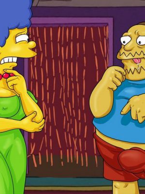 Los simpsons marge homero y el tipo de las historietas (Comics toon)