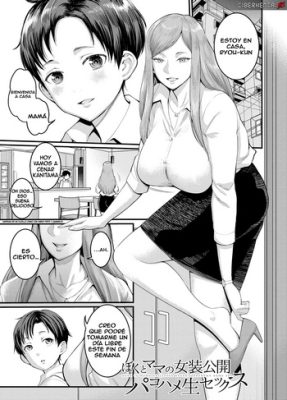 [Agata] Boku to Mama no Josou Koukai Pakohame Nama Sex (Anata no Mama ni Naritakute) (Traduccion Exclusiva)